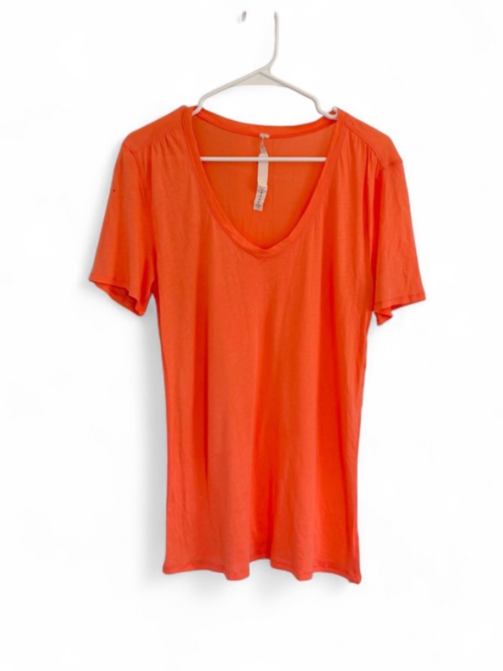 Lululemon Zen Bender Short Sleeve Tee Orange Sunny Coral Size 8 Pima Cotton
